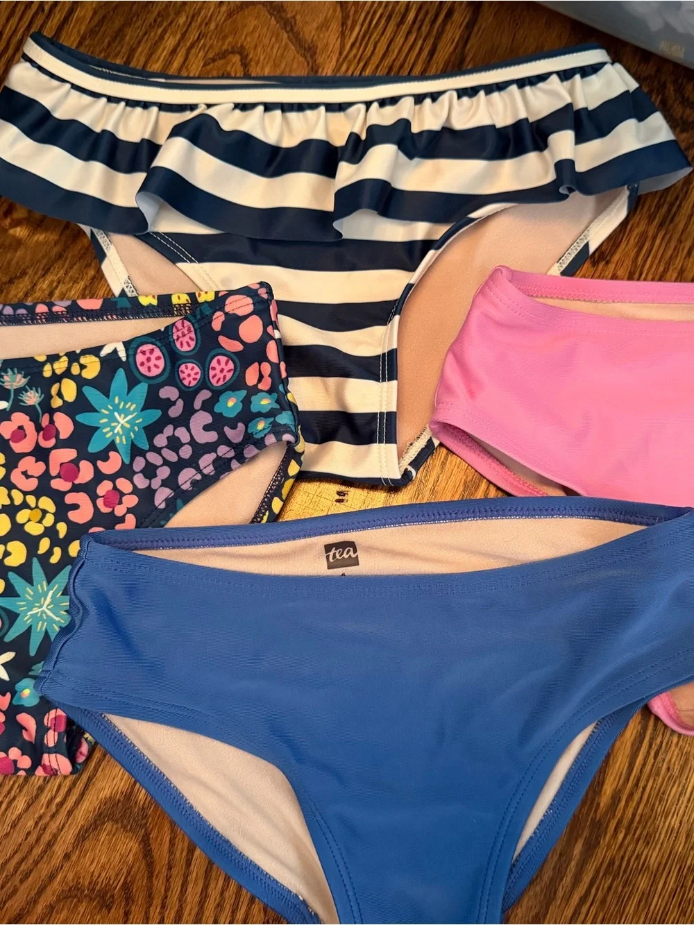 Tea Collection - Girls' Blue Bikini Bottoms lot of 4, size 6